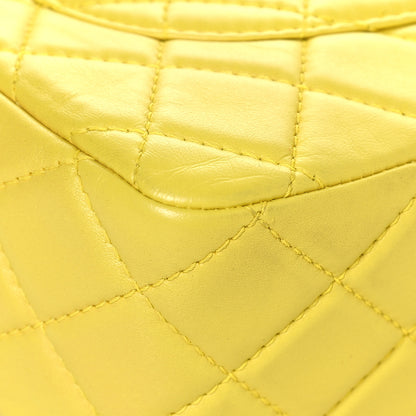 Chanel Lambskin Quilted Jumbo Single Flap Yellow 10 of 15