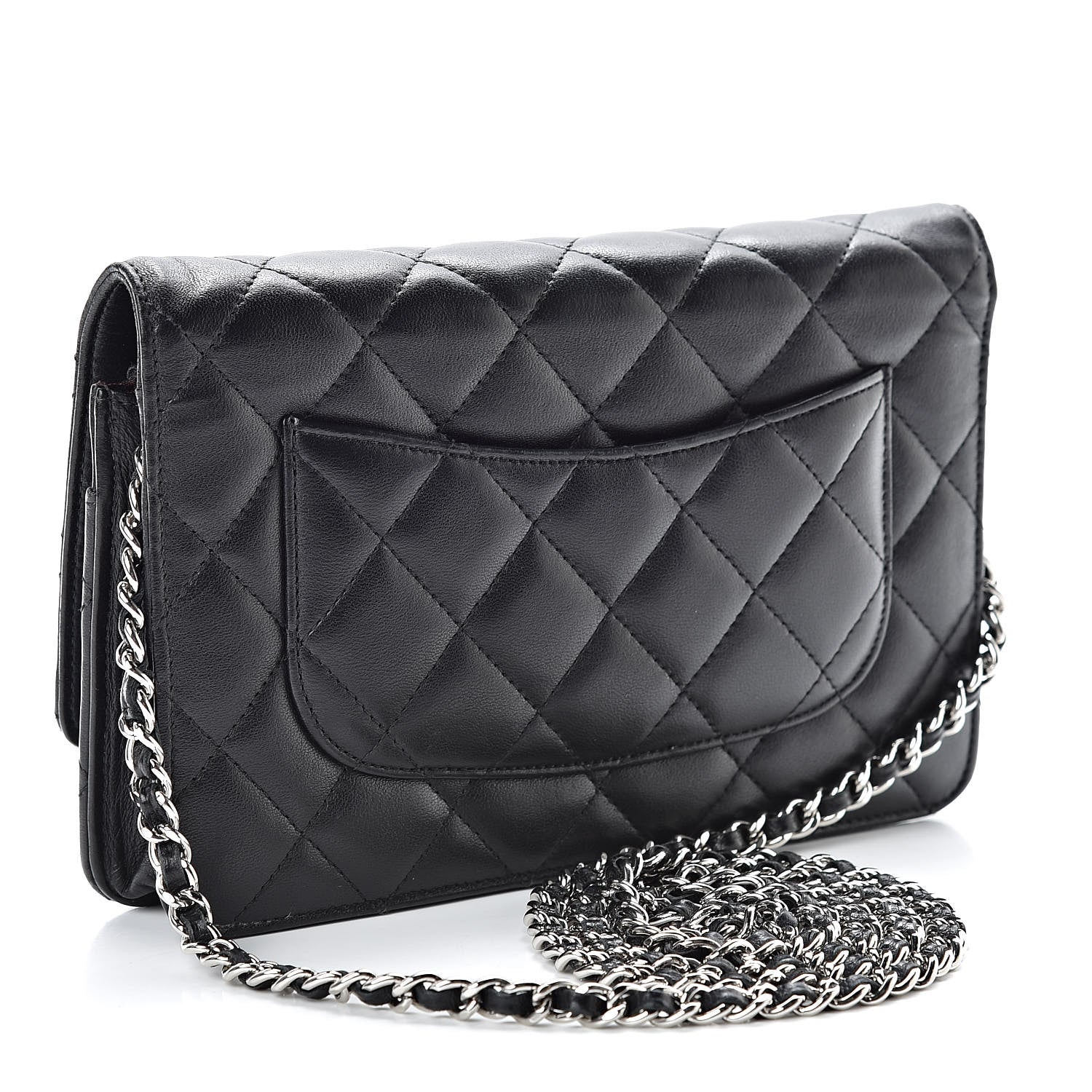 Chanel Lambskin Quilted Wallet On Chain WOC Black 3 of 15