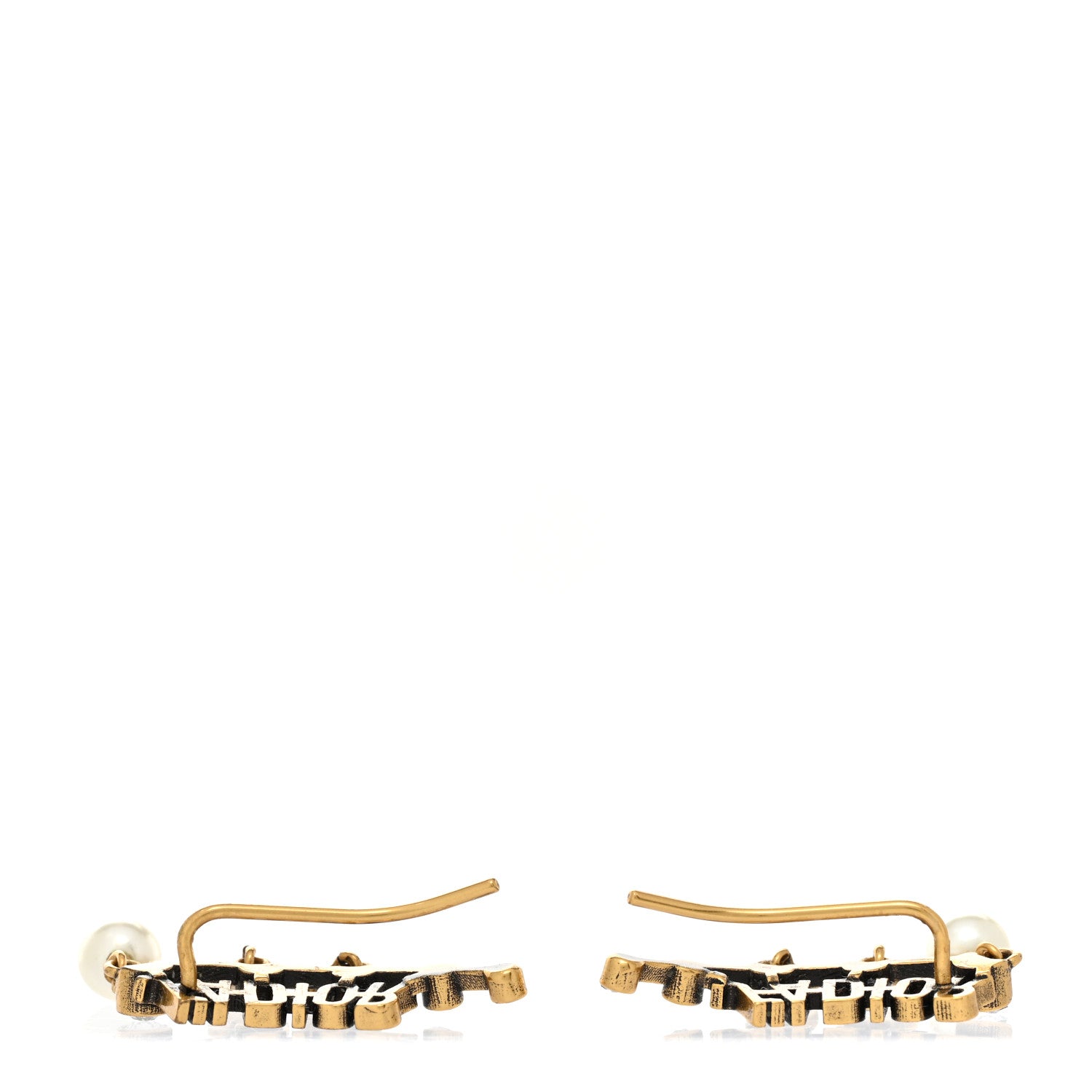 Christian Dior Pearl Crystal J'Adior Earrings Aged Gold 3 of 5