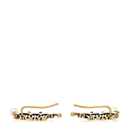 Christian Dior Pearl Crystal J'Adior Earrings Aged Gold 3 of 5