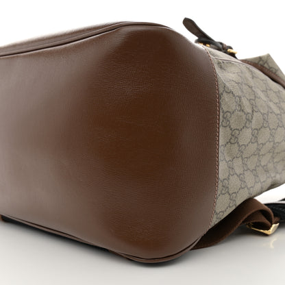 Gucci GG Supreme Monogram Azalea Calfskin Medium Retro Interlocking G Buckle Backpack Beige Ebony Brown Sugar 10 of 11