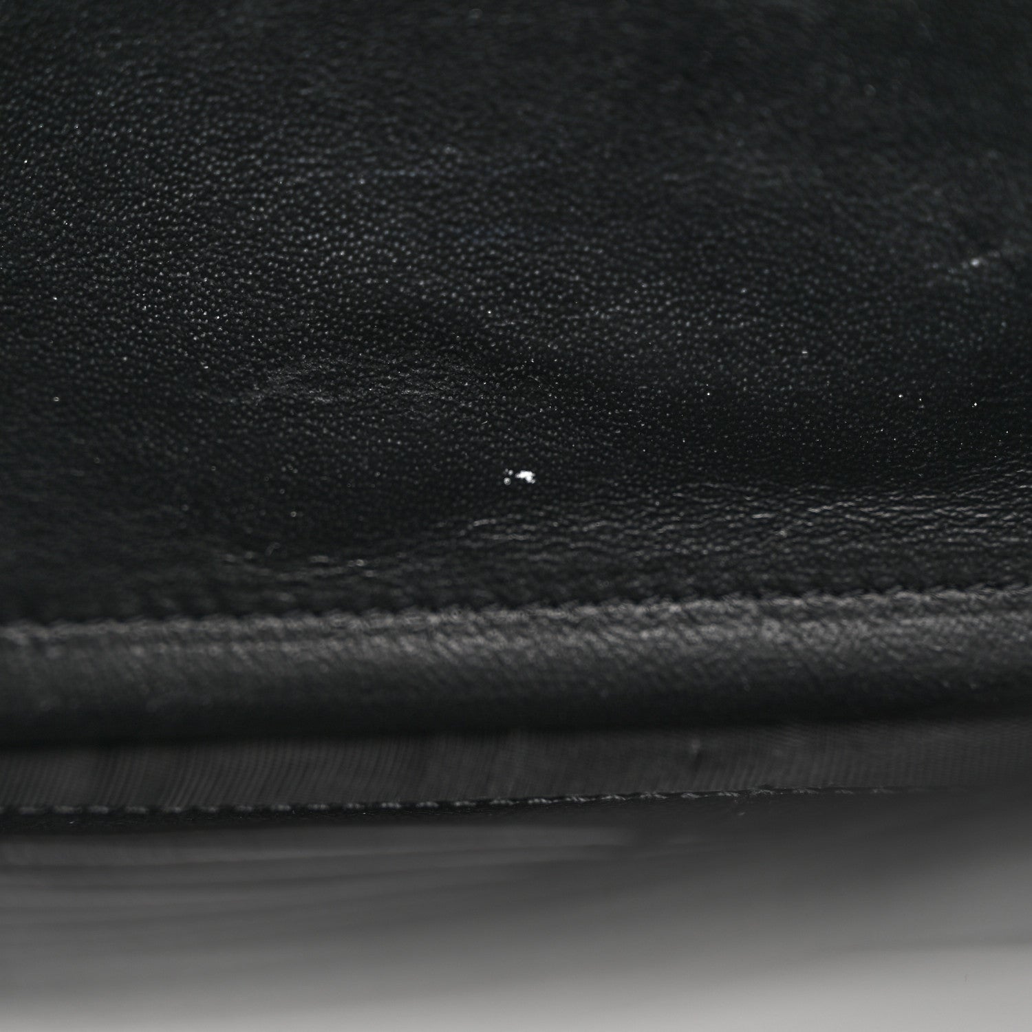 Saint Laurent Grain De Poudre Matelasse Chevron Monogram Chain Wallet Black 10 of 18