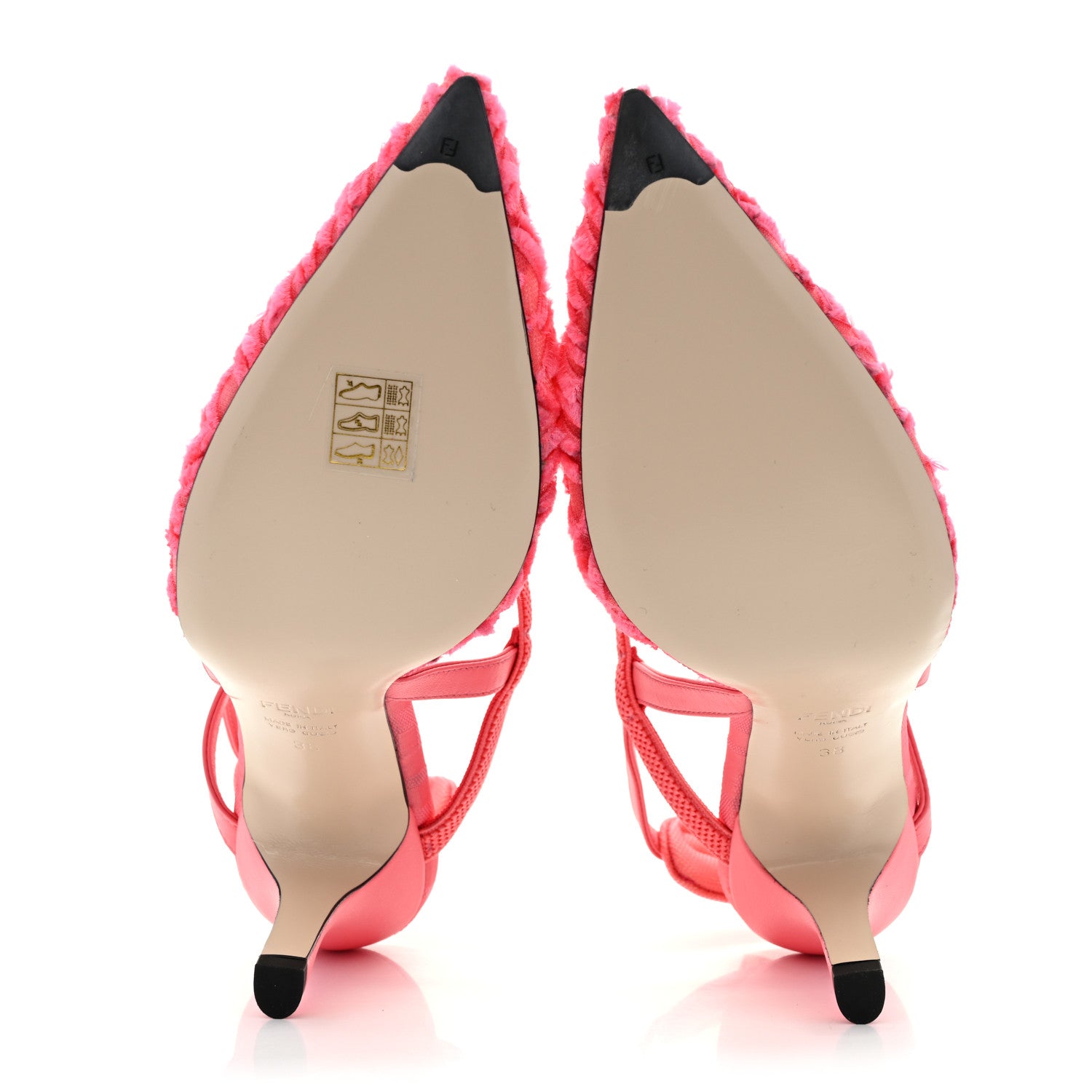 Fendi Mesh FF Fray Colibri Lite 85mm Slingback Pumps 38 Kissed 5 of 8