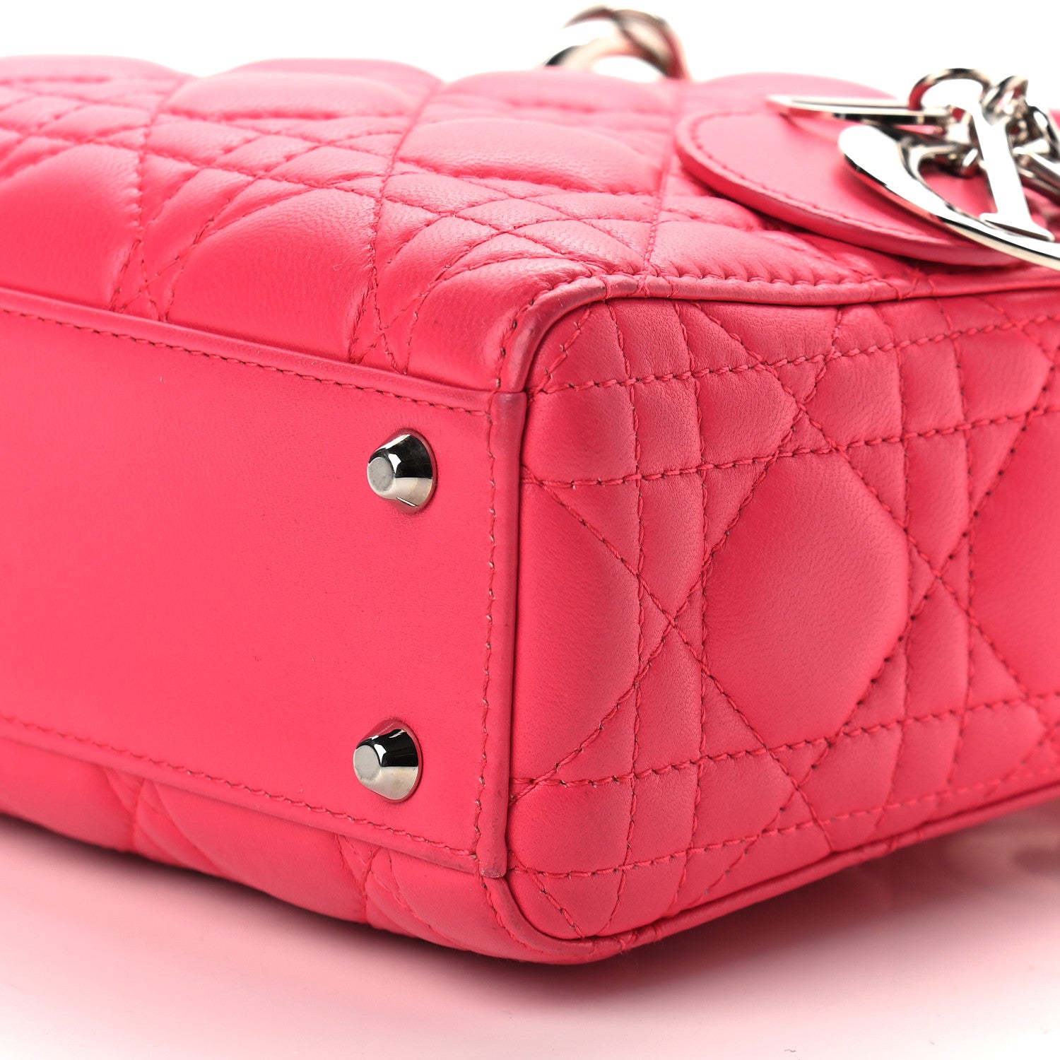 Christian Dior Lambskin Cannage Mini Lady Dior Pink 7 of 7