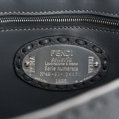 Fendi Cuoio Roma Sellerissima Nappa Sintetica Tape Stitch Mini Baguette Tempesta 6 of 13