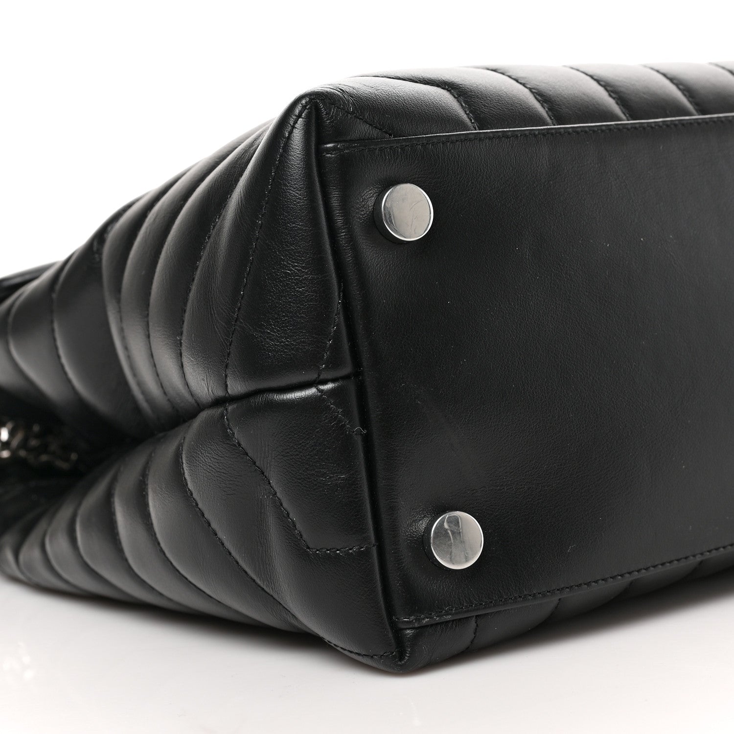 Saint Laurent Calfskin Y Quilted Monogram Large Loulou Chain Satchel Black 7 of 10