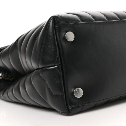 Saint Laurent Calfskin Y Quilted Monogram Large Loulou Chain Satchel Black 7 of 10