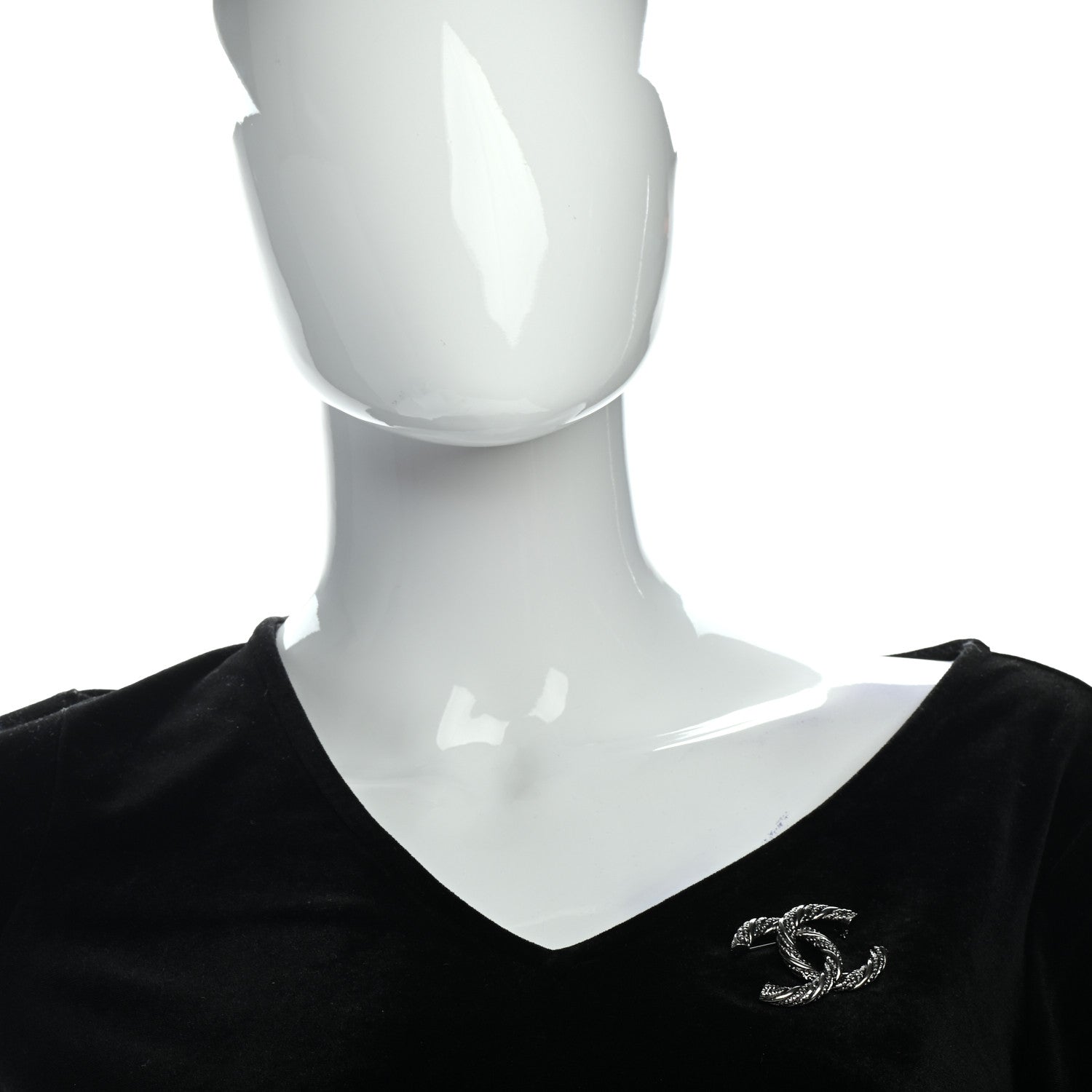 Chanel CC Chanel Logo Brooch Silver 2 of 4