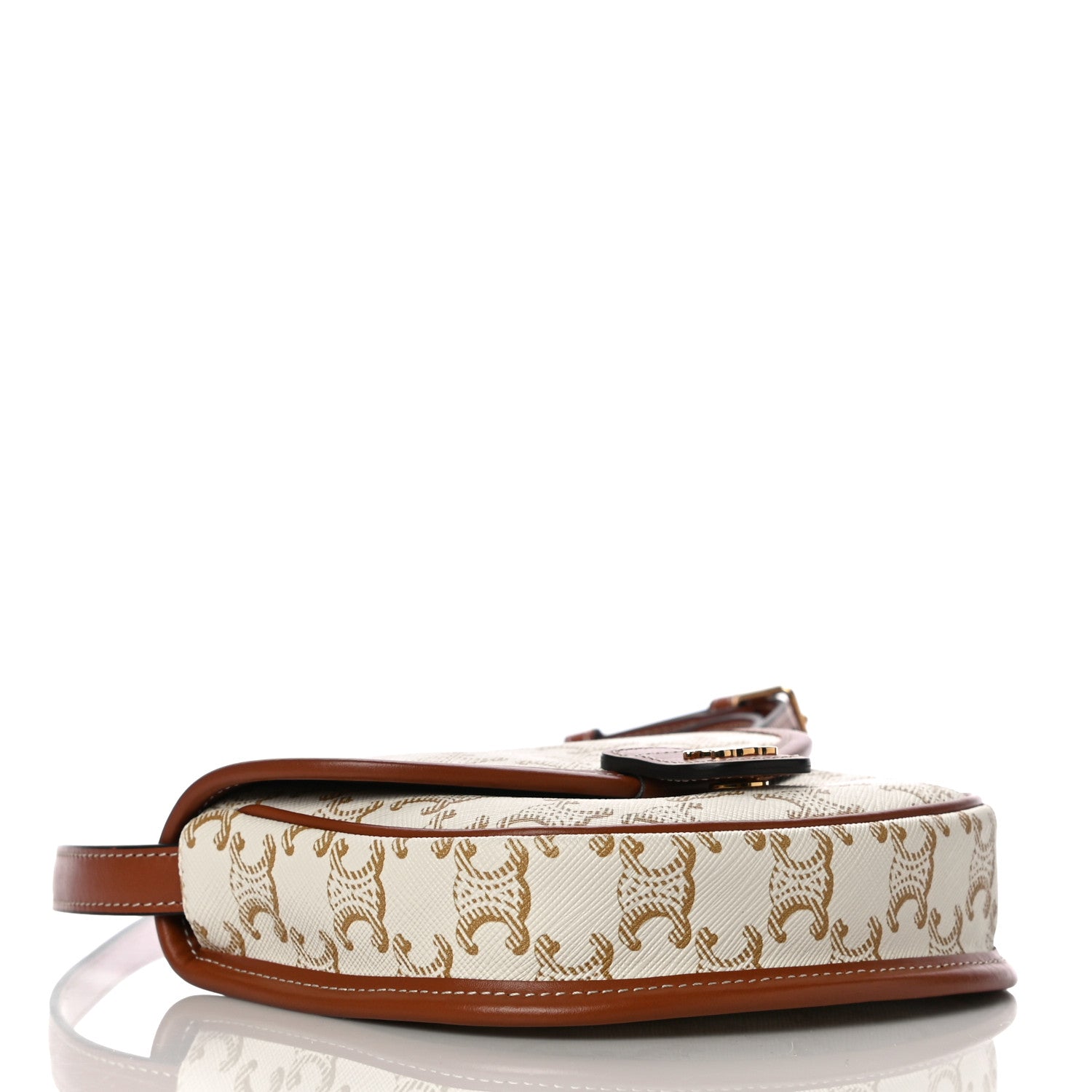 Celine Triomphe Canvas Calfskin Mini Besace Bag White 4 of 9