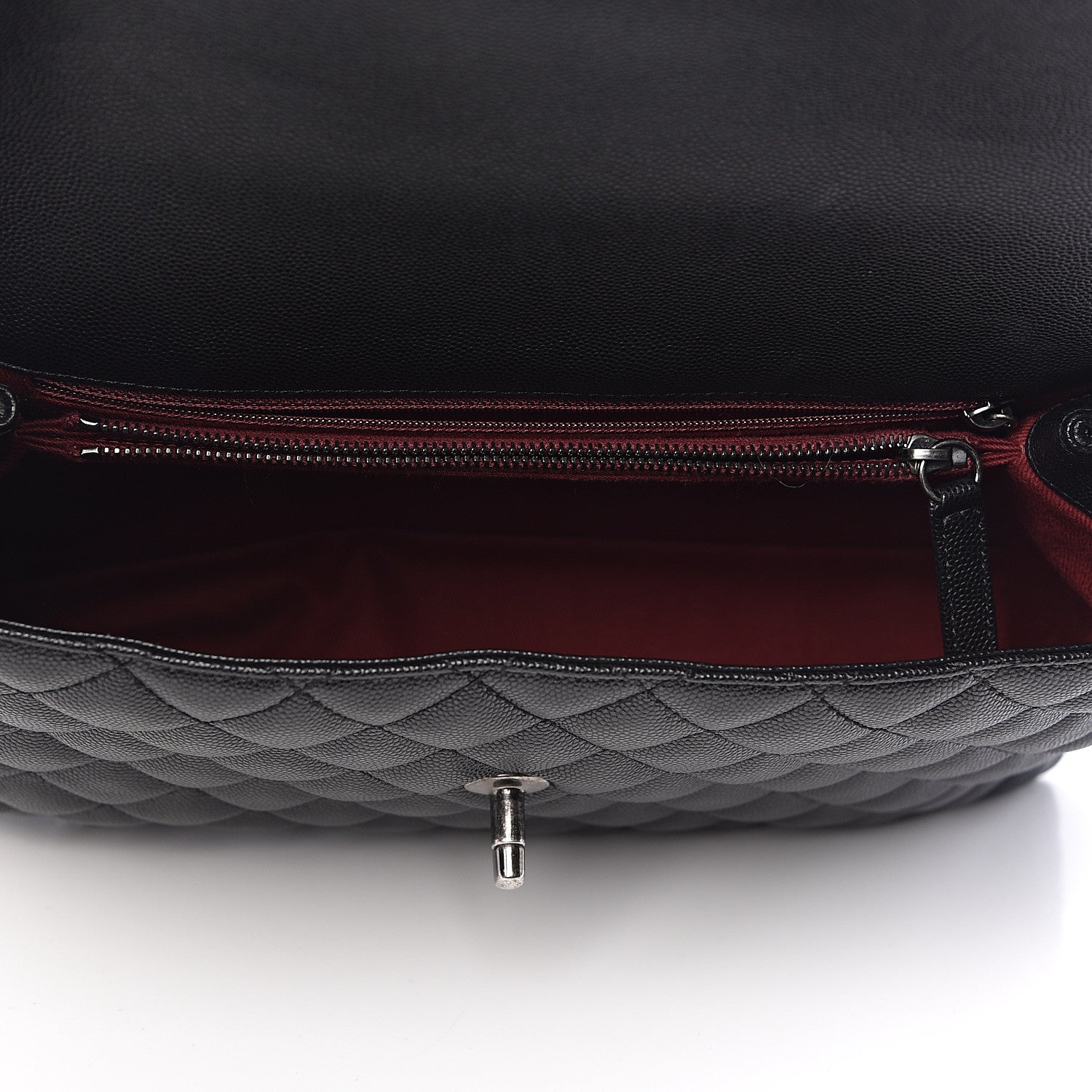 Chanel Caviar Quilted Medium Coco Handle Flap Black 7 of 10