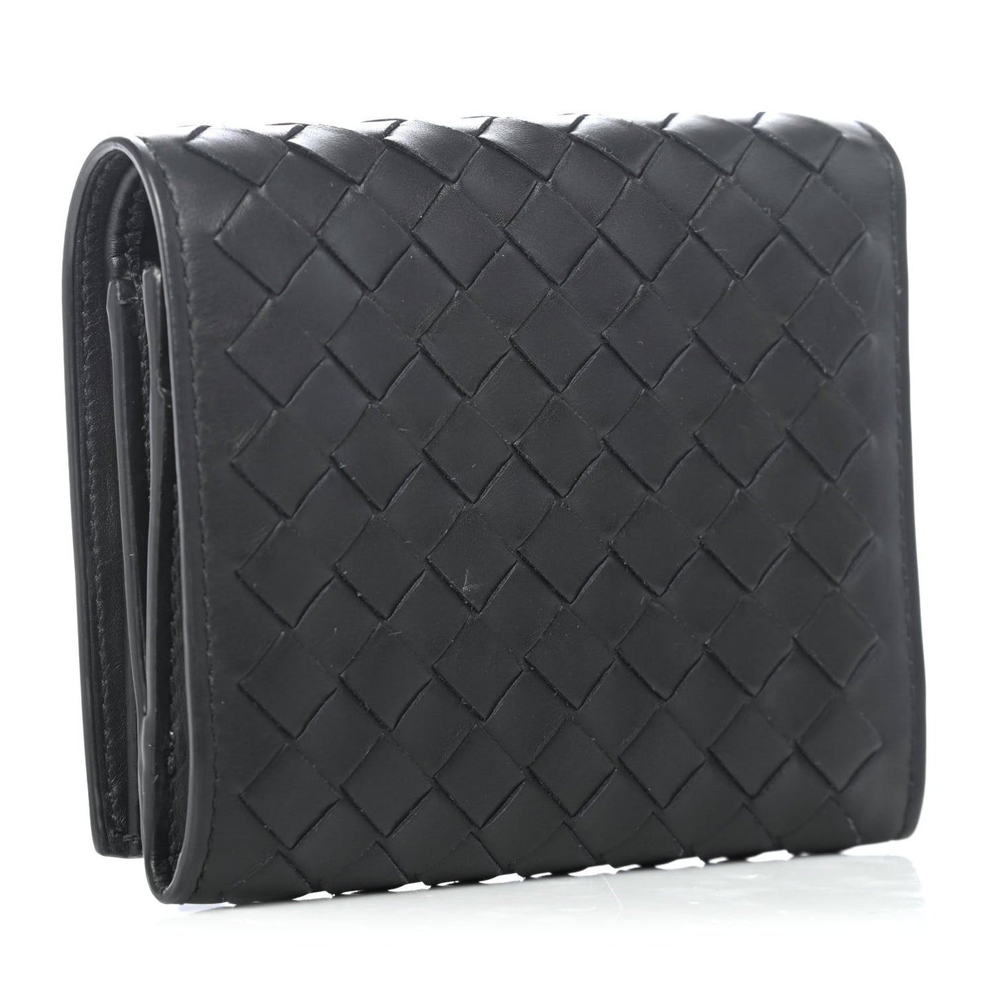 Nappa Intrecciato Bi-Fold Wallet Black