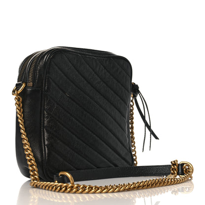 Gucci Azalea Calfskin Matelasse Diagonal Tall GG Marmont Crossbody Bag Black 3 of 10