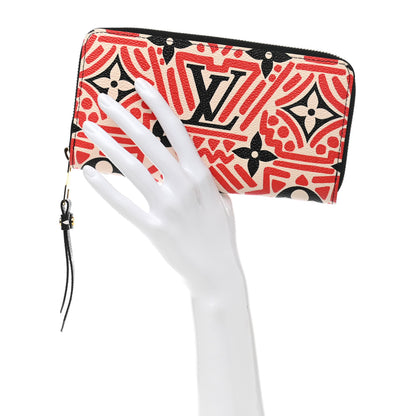 Louis Vuitton Monogram Giant Crafty Zippy Wallet Creme Rouge Black 2 of 8