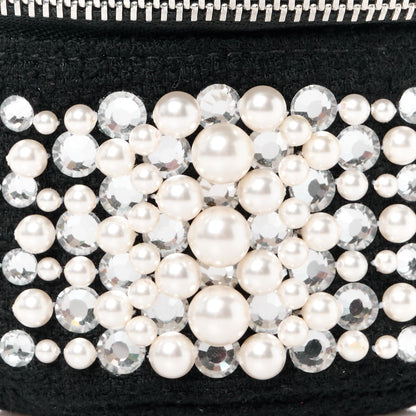 Chanel Tweed Pearl Lambskin Quilted Arm Coin Purse Black 8 of 11