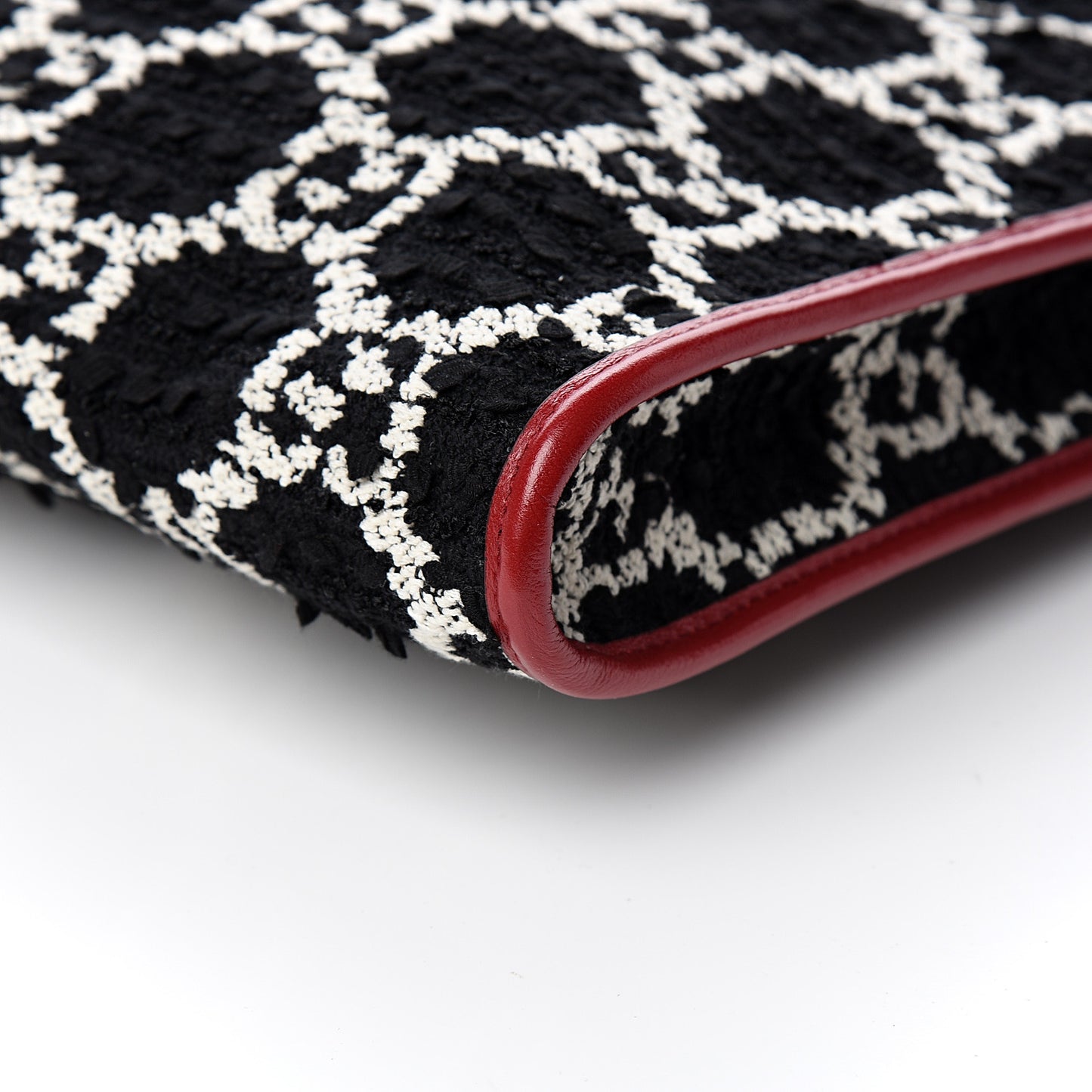 Tweed GG Monogram Large Rajah Chain Tote Romantic Cherry Black White
