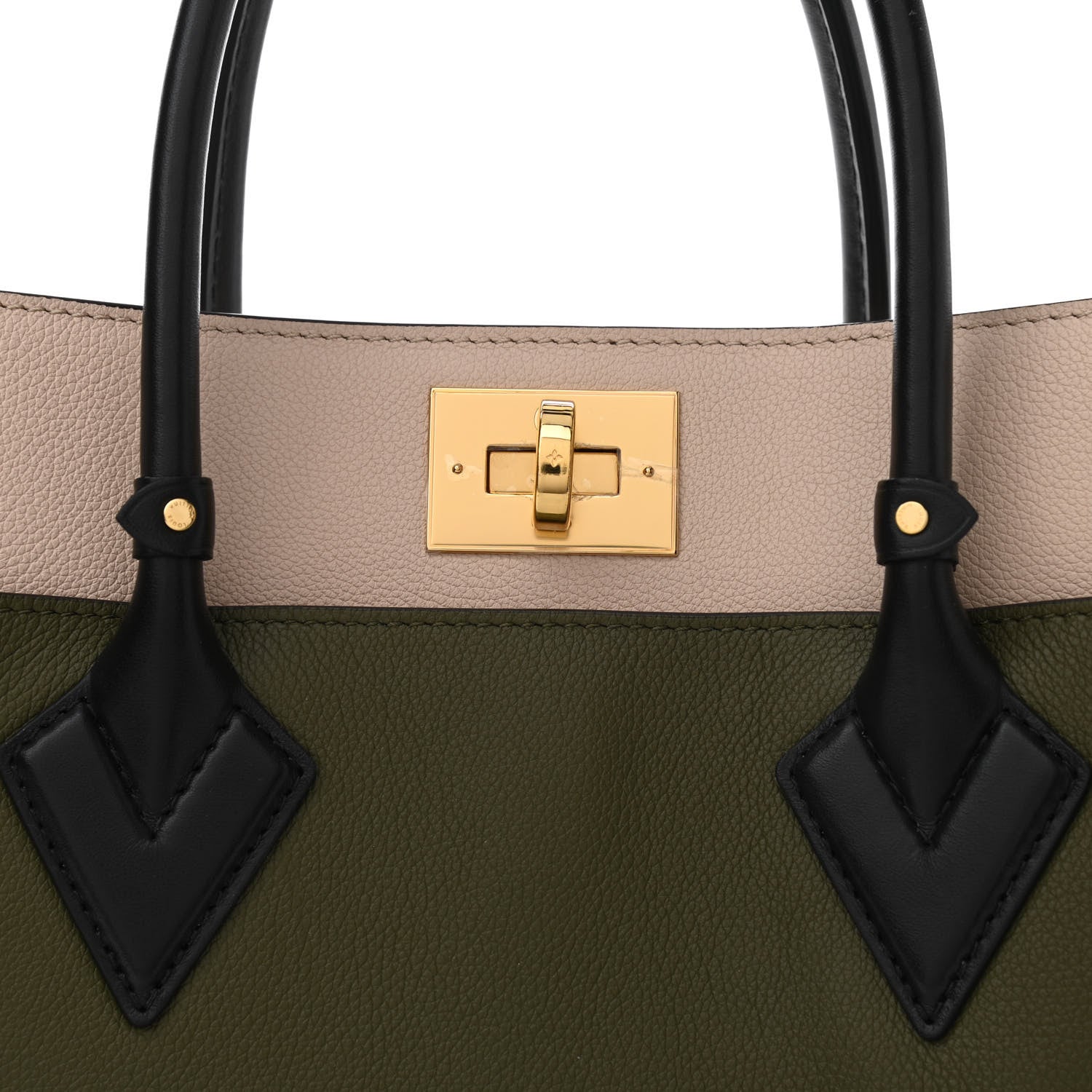 Louis Vuitton Calfskin Monogram On My Side MM Laurier Green Toffee Latte Beige 7 of 9
