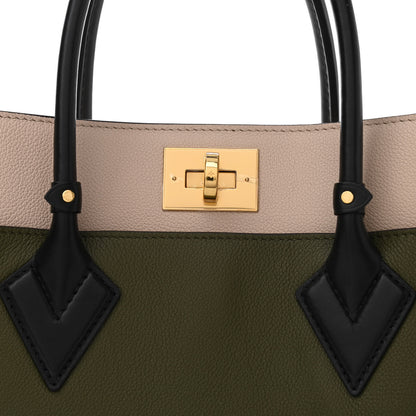 Louis Vuitton Calfskin Monogram On My Side MM Laurier Green Toffee Latte Beige 7 of 9