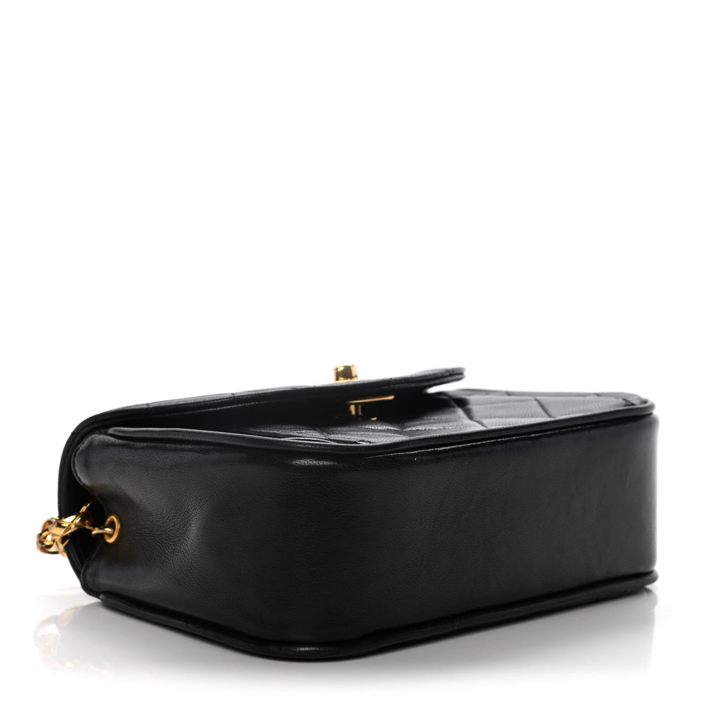 Lambskin Quilted Mini Square Flap Black