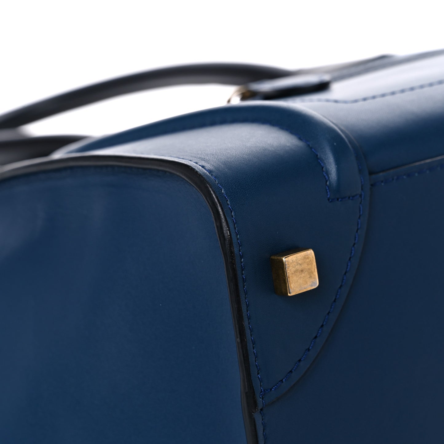 Smooth Calfskin Mini Bi-Color Luggage Ocean Blue