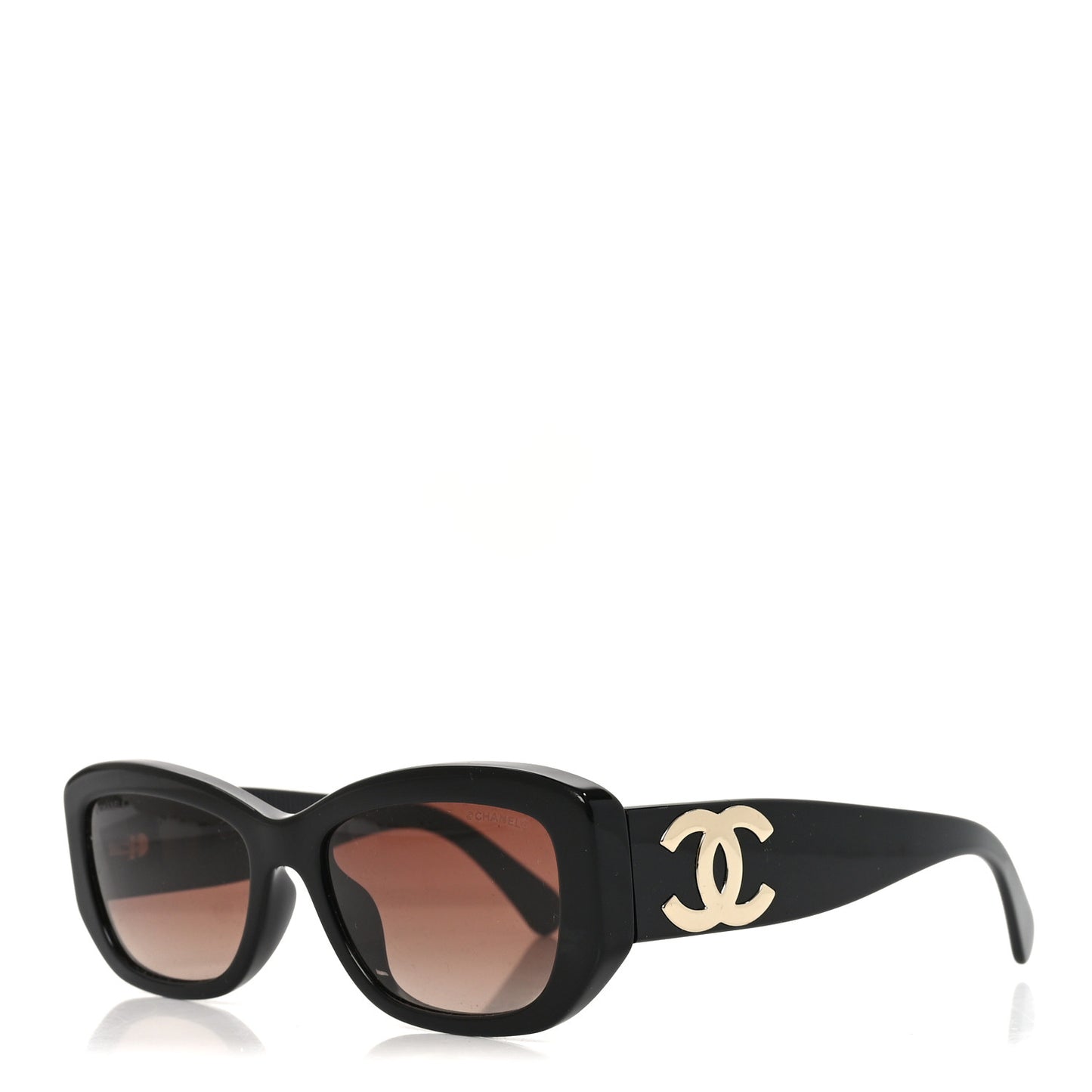 Acetate Rectangle Sunglasses 5493-A Black Brown