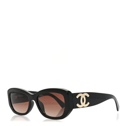 Chanel Acetate Rectangle Sunglasses 5493-A Black Brown 1 of 7