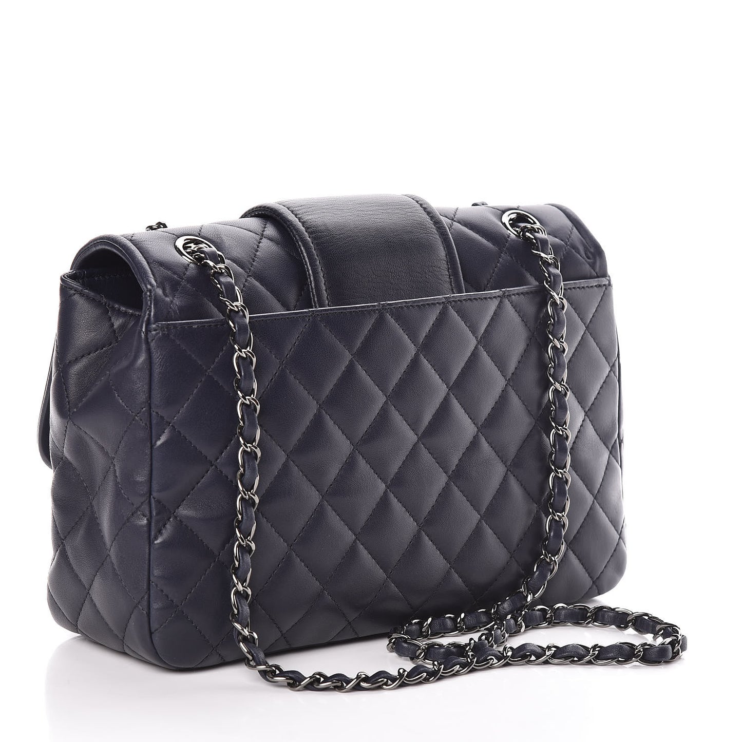 Lambskin Quilted Elementary Chic Flap Navy