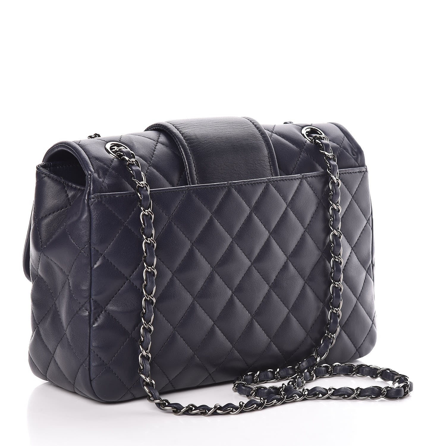 Chanel Lambskin Quilted Elementary Chic Flap Navy 4 of 11