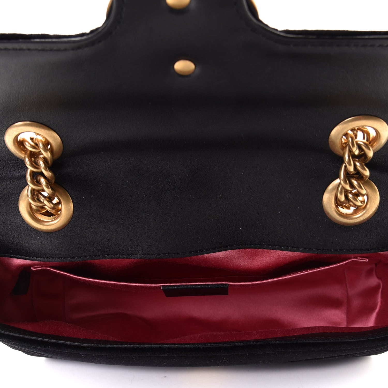 Gucci Velvet Matelasse Mini GG Marmont Shoulder Bag Black 4 of 4