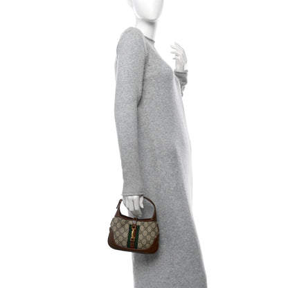 Gucci GG Supreme Monogram Azalea Calfskin Web Mini Jackie 1961 Hobo Beige Ebony Brown Sugar 2 of 10