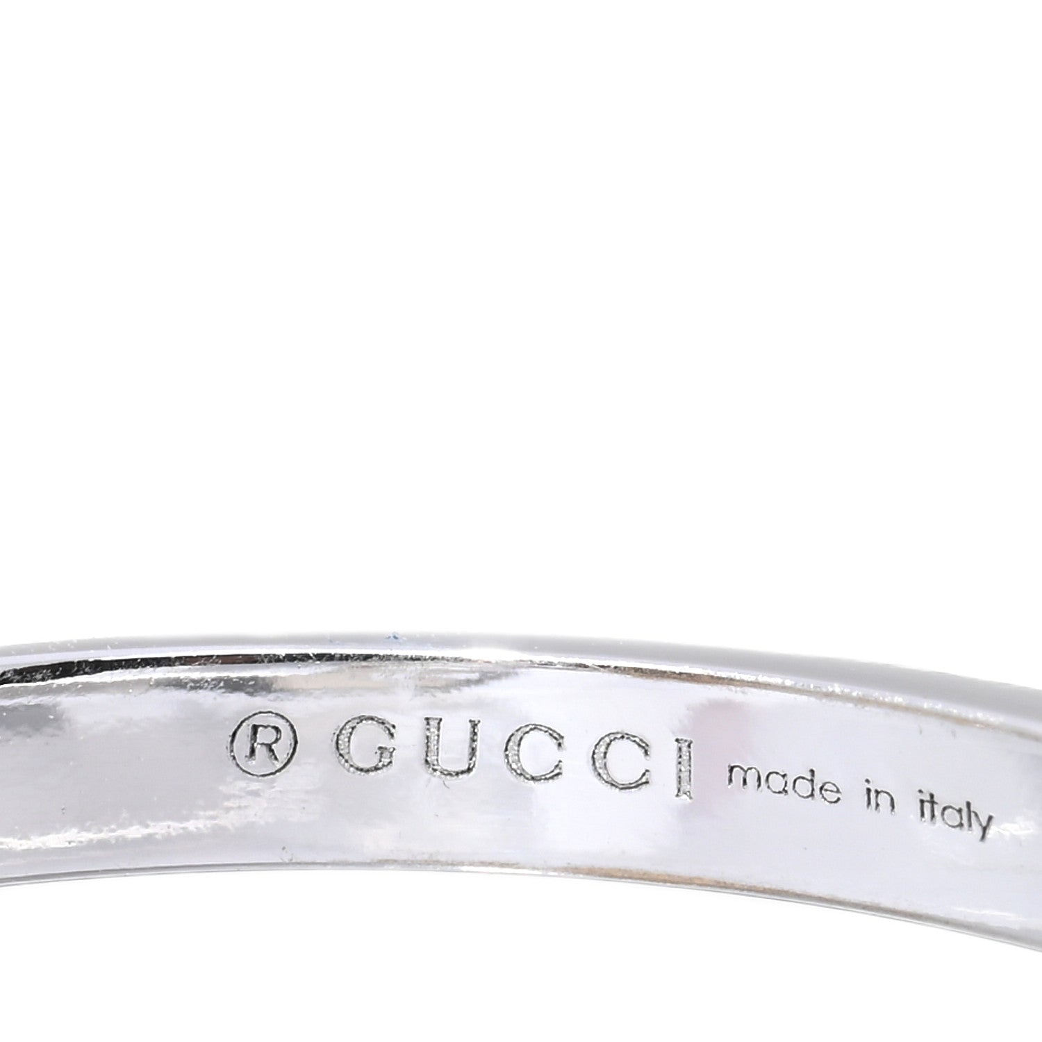 Gucci 18K White Gold Diamond Running G Ring 55 7.25 4 of 5