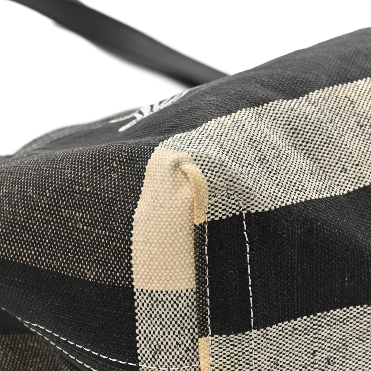 Coated Canvas Mega Check Medium Doodle Tote Black White