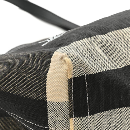 Burberry Coated Canvas Mega Check Medium Doodle Tote Black White 10 of 15