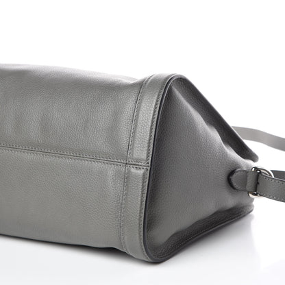 Alexander McQueen Pebbled Calfskin Small Skull Padlock Zip Around Tote Grey 6 of 9
