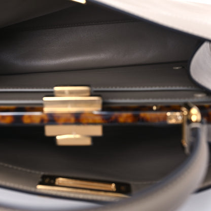Fendi Vitello Seta Shiny Nappa Plexiglass Medium Peekaboo I SEE U Satchel Tortora 6 of 14