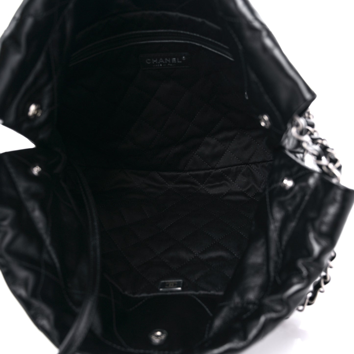 Shiny Calfskin Quilted Small Chanel 22 Black