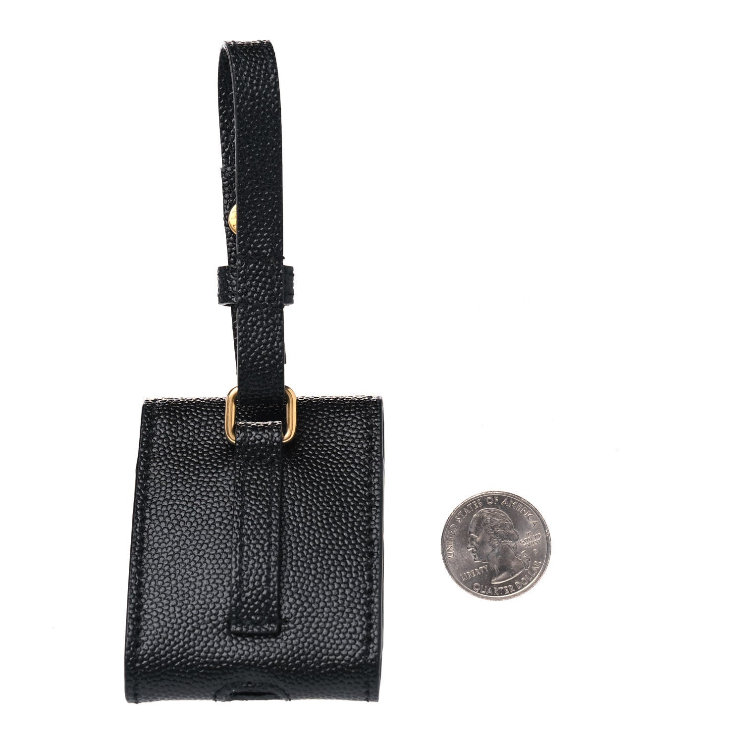 Saint Laurent Grain De Poudre Monogram Airpods Case Black 2 of 4