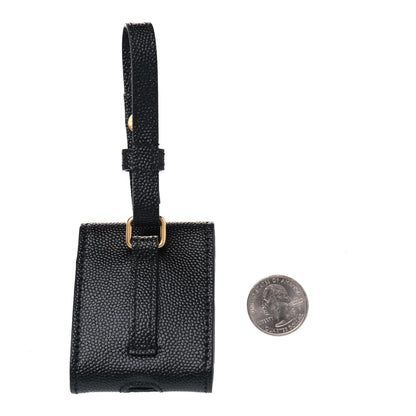 Saint Laurent Grain De Poudre Monogram Airpods Case Black 2 of 4