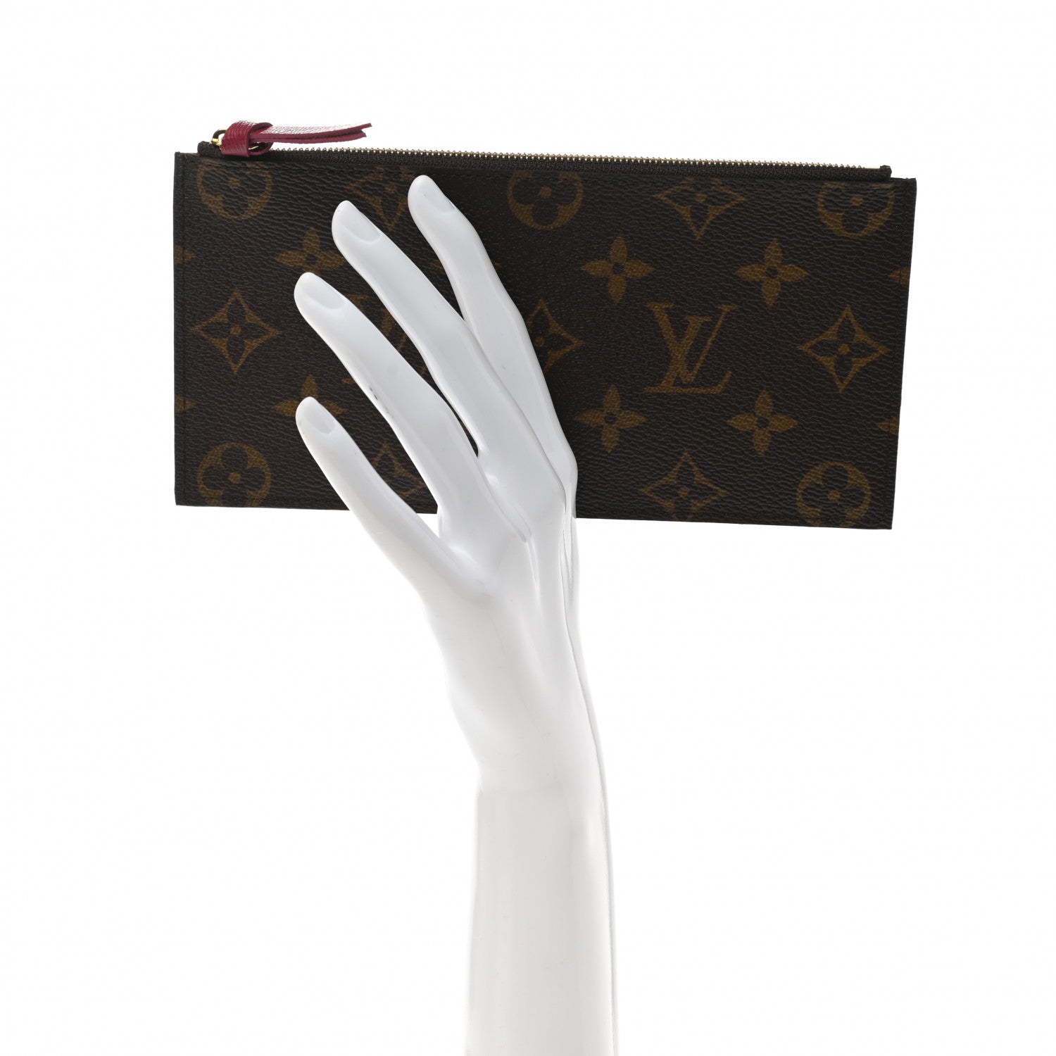 Louis Vuitton Monogram Felicie Chain Wallet Zippered Insert Fuchsia 2 of 7