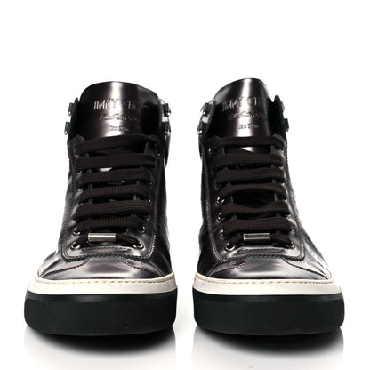 Jimmy Choo Metallic Calfskin Star Embossed Mens High Top Sneaker 42 Bronze 2 of 13