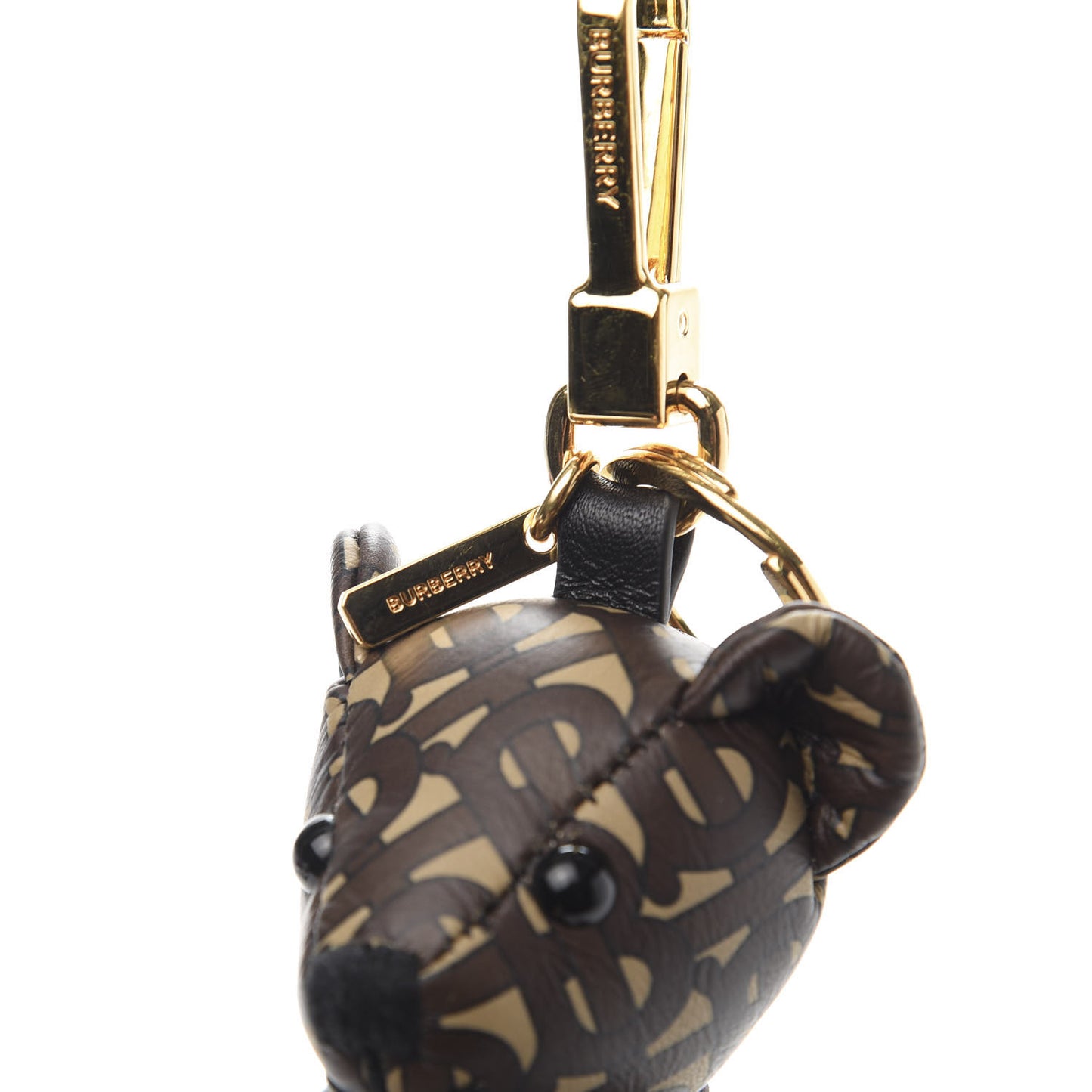 Calfskin Print Monogram Thomas Bear Bag Charm Bridle Brown