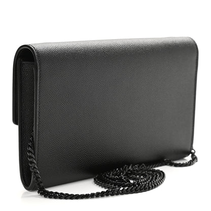 Saint Laurent Grain De Poudre Uptown Chain Wallet Black 4 of 10