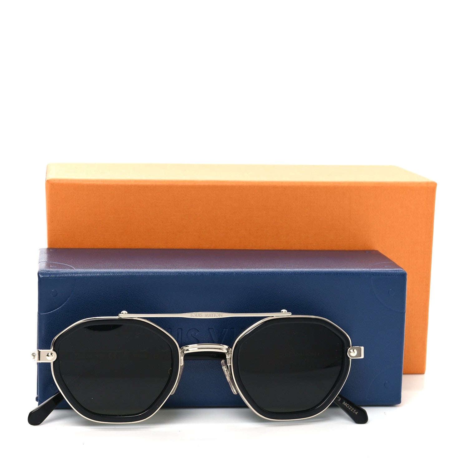 Louis Vuitton Acetate Metal LV Signature Round Duo Sunglasses Z2532U Black 7 of 7