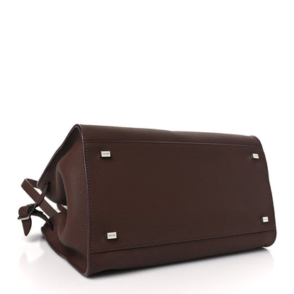 The Row Matte Grained Calfskin Soft Margaux 12 Dark Mocha 4 of 9