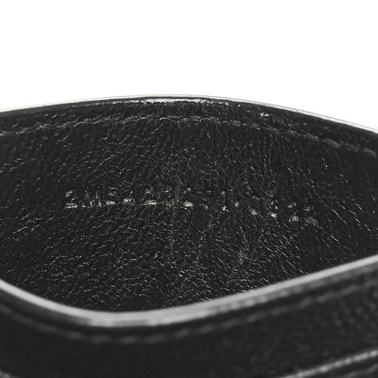 Saint Laurent Grain De Poudre Matelasse Chevron Monochrome Monogram Credit Card Case Black 7 of 8