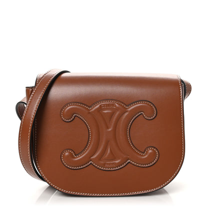 Celine Smooth Calfskin Cuir Triomphe Folco Crossbody Bag Tan 1 of 10