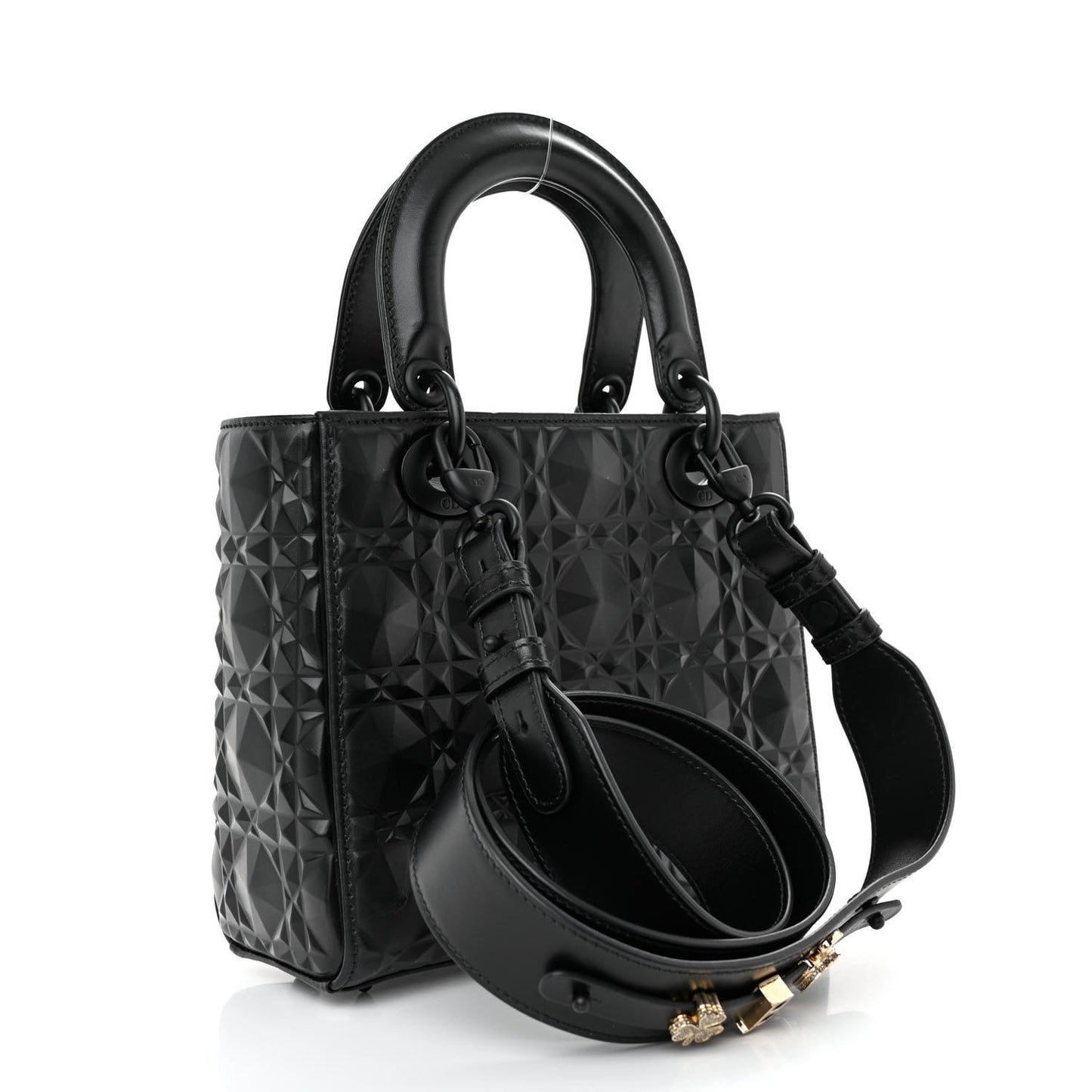 Calfskin Cannage Diamond Small My ABCDior Lady Dior Black