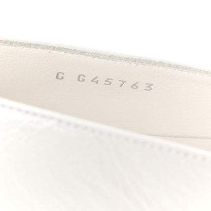 Chanel Shiny Lambskin Grosgrain Pearl Mary Janes Flats 37.5 White Black 9 of 10