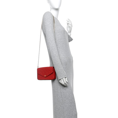 Louis Vuitton Empreinte Pochette Felicie Chain Wallet Scarlet 2 of 10