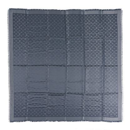 Louis Vuitton Silk Lurex Wool Monogram Shine Shawl Charcoal Grey 1 of 4