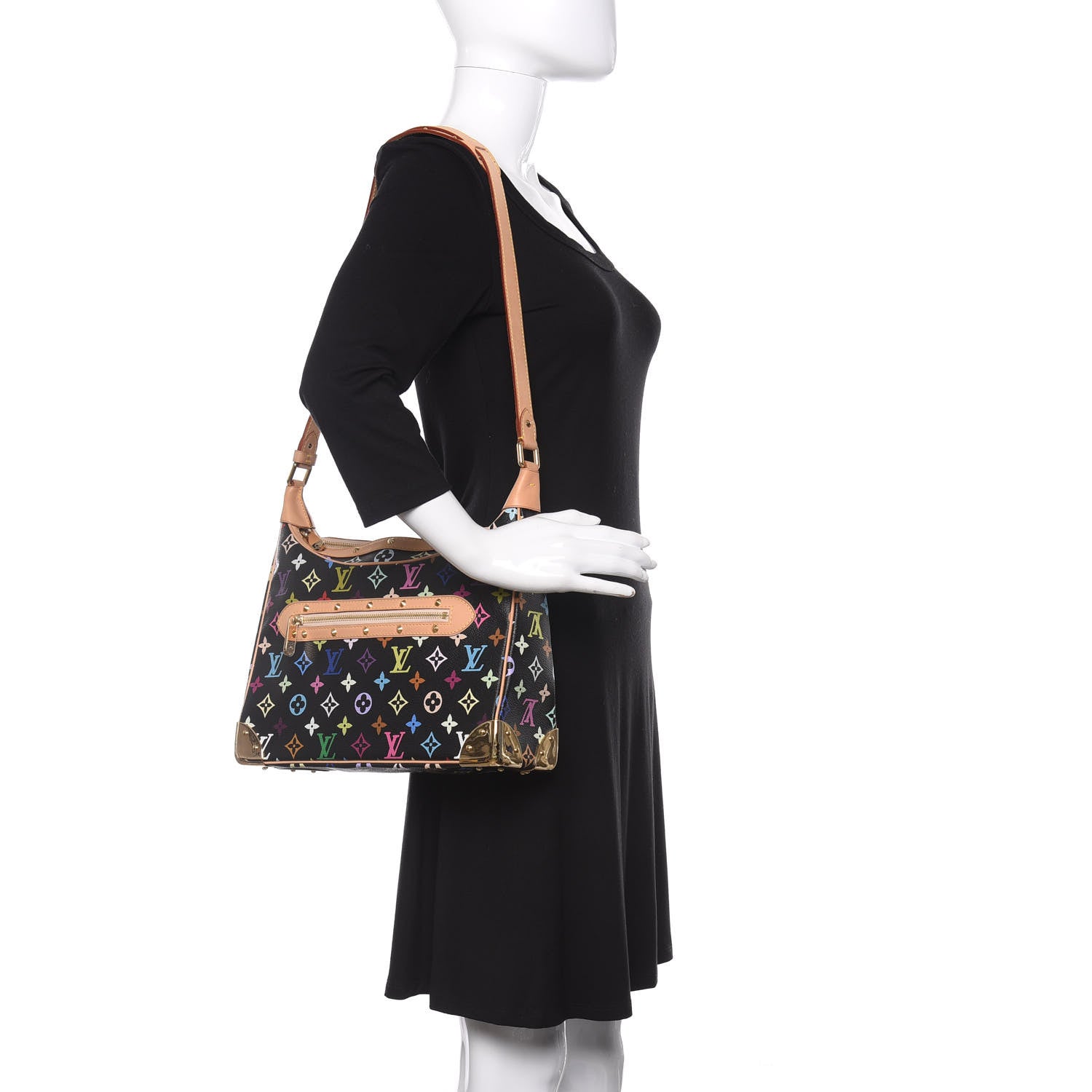 Louis Vuitton Monogram Multicolor Boulogne Black 2 of 8